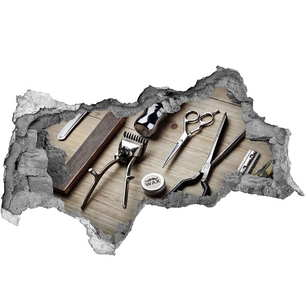 3D Wandtattoos Mauerdurchbruch Friseur-Workshop