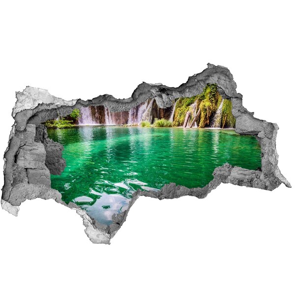 Wandbilder 3D Mauerdurchbruch Tropisches Paradies mit einem Wasserfall