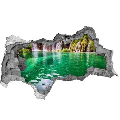 Wandbilder 3D Mauerdurchbruch Tropisches Paradies mit einem Wasserfall