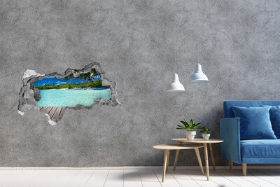 Mauerdurchbruch Aufkleber Tropische Oase am Meer