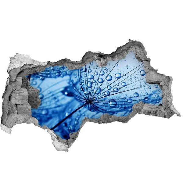 3D Wandtattoos Mauerdurchbruch Wassertropfen auf einer zarten Blüte