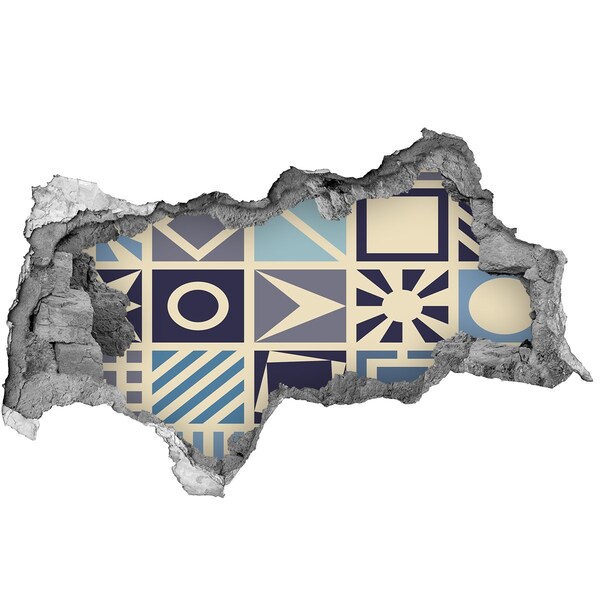 3D Wandtattoos Mauerdurchbruch Geometrie an der Wand