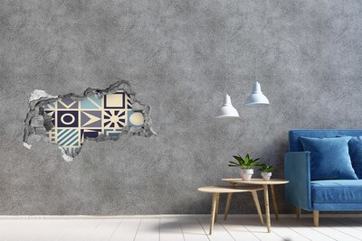 3D Wandtattoos Mauerdurchbruch Geometrie an der Wand