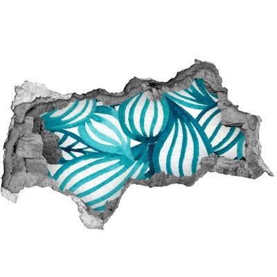 Wandtattoos Mauerdurchbruch Tropische Blätter in einem Loch in der Wand