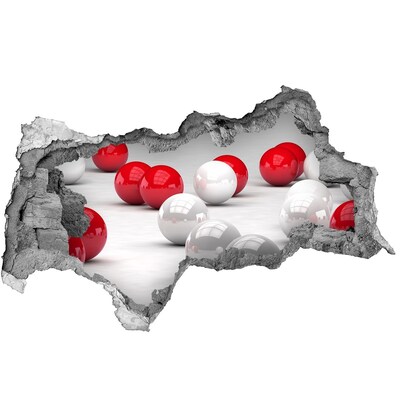 3D Wandtattoos Mauerdurchbruch Eine zerbrochene Mauer mit Kugeln