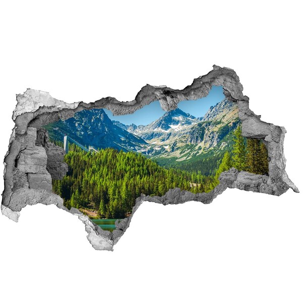 Wandbilder 3D Mauerdurchbruch Berglandschaft mit einem See