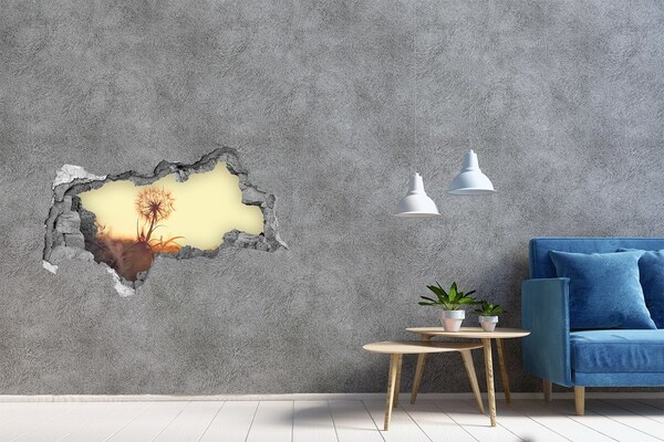 Wandbilder 3D Mauerdurchbruch Eine Blume in den Sonnenstrahlen