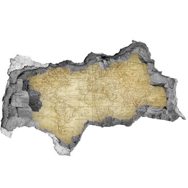 Wandbilder 3D Mauerdurchbruch Antike Karte von Afrika