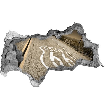 Mauerdurchbruch Aufkleber Route 66 aus Beton