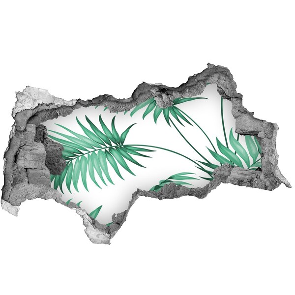 Mauerdurchbruch Aufkleber Grüner Dschungel durch ein Loch in der Wand