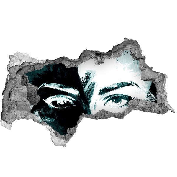 Mauerdurchbruch Aufkleber Augen aus Beton