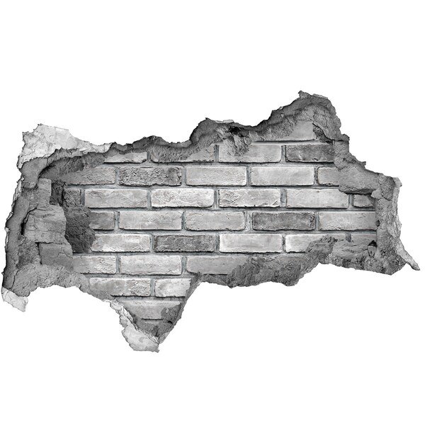 3D Wandtattoos Mauerdurchbruch Beschädigte Ziegelmauer