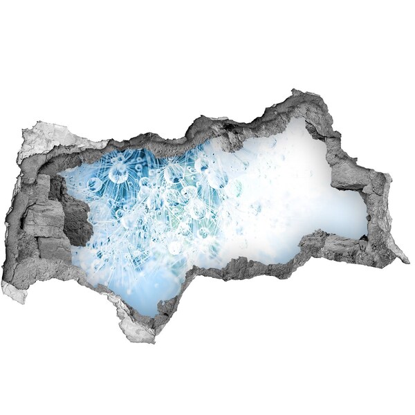 Mauerdurchbruch Aufkleber Löwenzahn in Blau