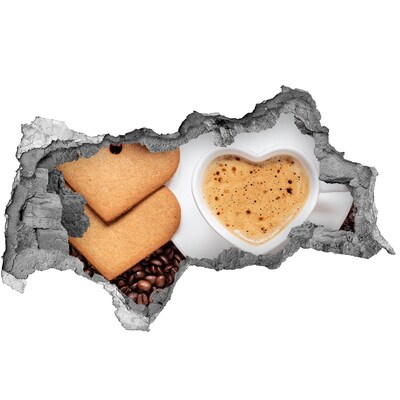 3D Wandtattoos Mauerdurchbruch Kaffee mit Keksen