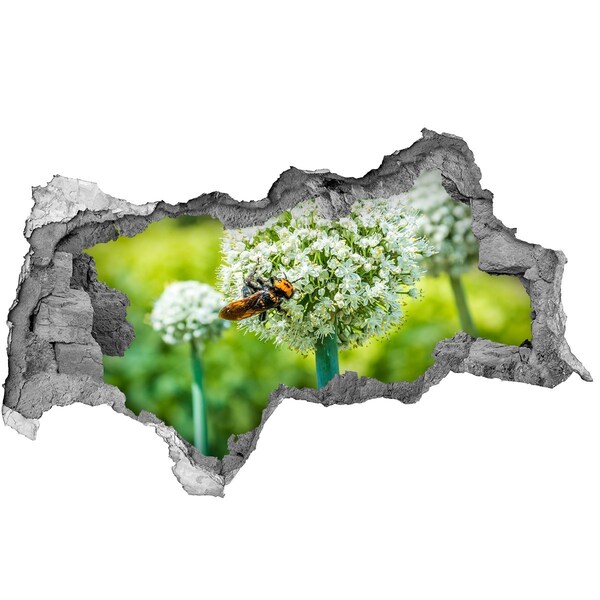 Wandtattoos Mauerdurchbruch Blumenwiese mit einer Biene