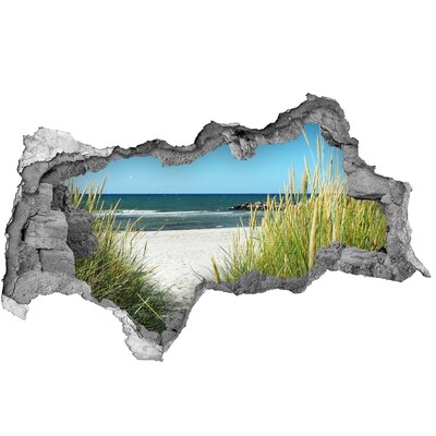 Wandbilder 3D Mauerdurchbruch Ein bezaubernder Strand mit Blick auf das Meer