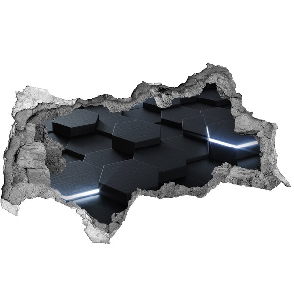 3D Wandtattoos Mauerdurchbruch Moderner Raum hinter den Wänden