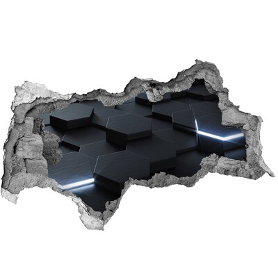 3D Wandtattoos Mauerdurchbruch Moderner Raum hinter den Wänden