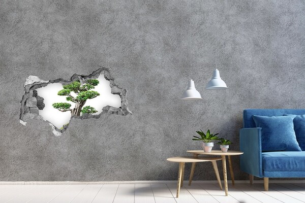 Wandtattoos Mauerdurchbruch Bonsai in einem Loch in der Wand