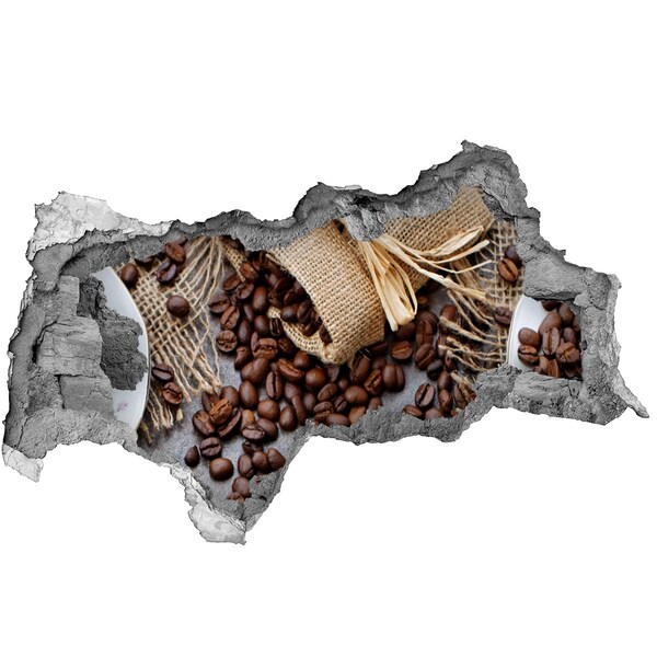 Wandbilder 3D Mauerdurchbruch Kaffee in einer verfallenen Mauer