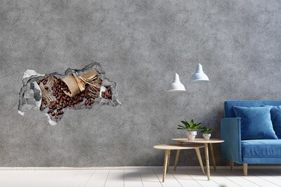 Wandbilder 3D Mauerdurchbruch Kaffee in einer verfallenen Mauer