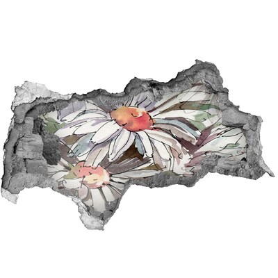 Wandbilder 3D Mauerdurchbruch Blumen aus Beton