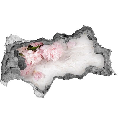 Mauerdurchbruch Aufkleber Blumen in einer bröckelnden Mauer