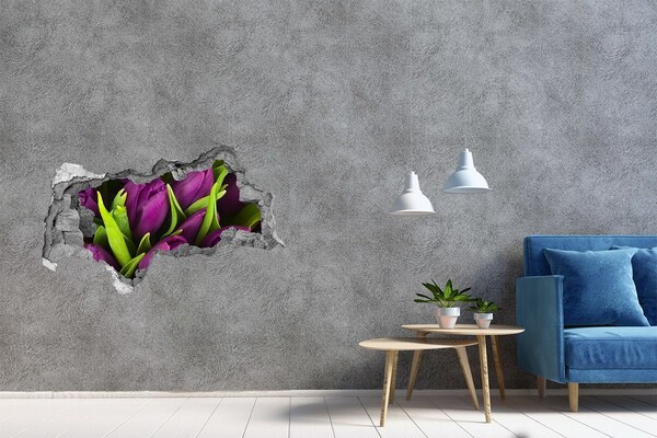 3D Wandtattoos Mauerdurchbruch Blumen aus Beton