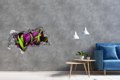 3D Wandtattoos Mauerdurchbruch Blumen aus Beton