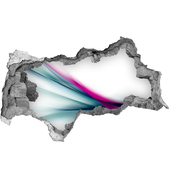 Mauerdurchbruch Aufkleber Bunte Wellen an der Wand