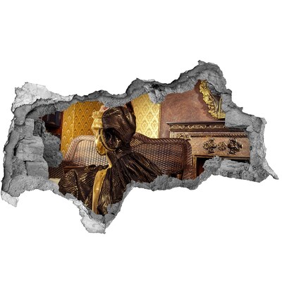 Wandtattoos Mauerdurchbruch Eine Frau in einem eleganten Kleid in einem stilvollen Interieur