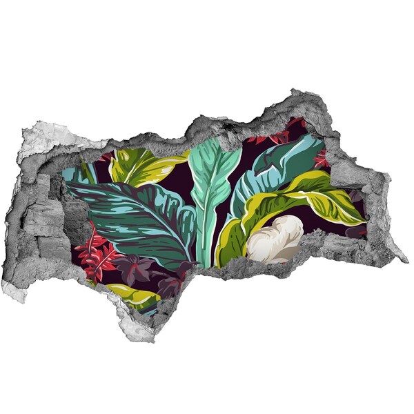 3D Wandtattoos Mauerdurchbruch Kleiner tropischer Garten