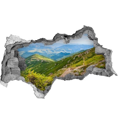 3D Wandtattoos Mauerdurchbruch Berglandschaft mit einem Weg