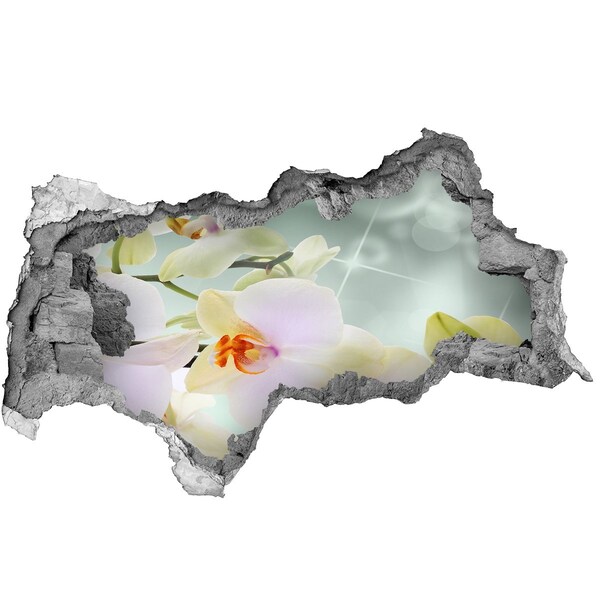 Wandbilder 3D Mauerdurchbruch Blumen aus Beton