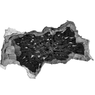 3D Wandtattoos Mauerdurchbruch Schwarzer Abgrund in der Wand