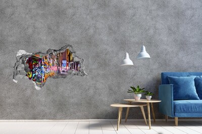 Mauerdurchbruch Aufkleber Eine Straße voller Graffiti