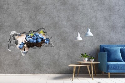 Wandtattoos Mauerdurchbruch Beeren in einer Holzschale