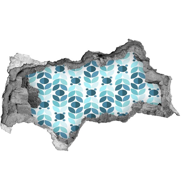 Mauerdurchbruch Aufkleber Loch in der Wand Blumenmuster