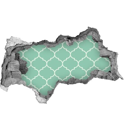 Wandtattoos Mauerdurchbruch Grünes Mosaik vor dem Hintergrund einer beschädigten Wand