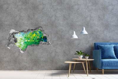 3D Wandtattoos Mauerdurchbruch Grüne Landschaft in einem Loch in der Wand