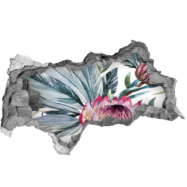 Mauerdurchbruch Aufkleber Ein Blumenparadies inmitten der Blätter