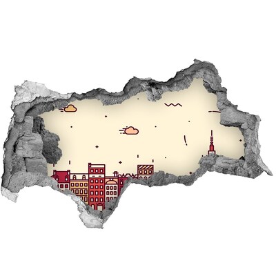 Wandbilder 3D Mauerdurchbruch Die Stadt hinter der Mauer