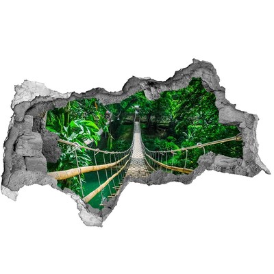 3D Wandtattoos Mauerdurchbruch Brücke im Dschungel