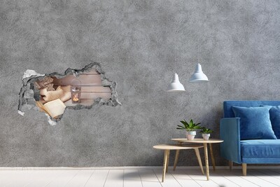 3D Wandtattoos Mauerdurchbruch Eine gemütliche Ecke mit einer Laterne