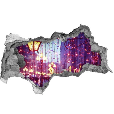 Wandtattoos Mauerdurchbruch Weihnachtsbeleuchtung in der Stadt