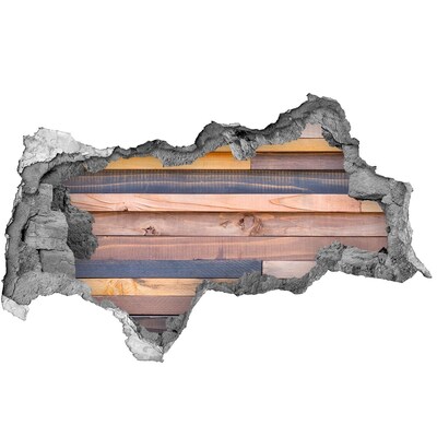 Wandbilder 3D Mauerdurchbruch Holzwand durch ein Loch