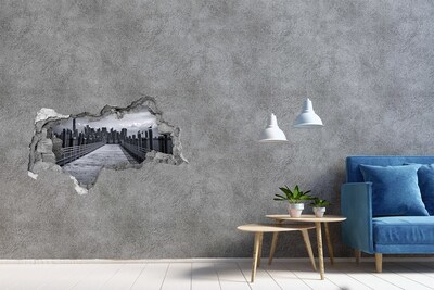 Mauerdurchbruch Aufkleber Blick auf die Stadt von der Seebrücke