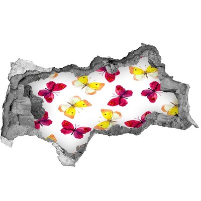 3D Wandtattoos Mauerdurchbruch Schmetterlinge im Blumengarten