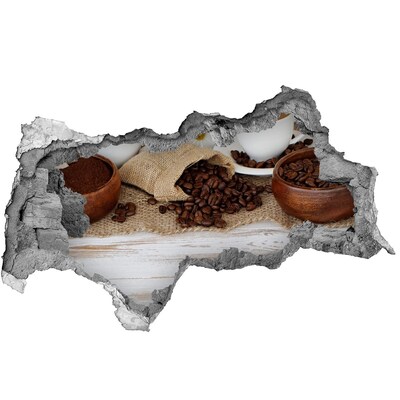 3D Wandtattoos Mauerdurchbruch Kaffee in natürlicher Umgebung