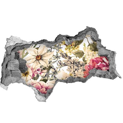 Wandbilder 3D Mauerdurchbruch Blumengarten hinter der Mauer